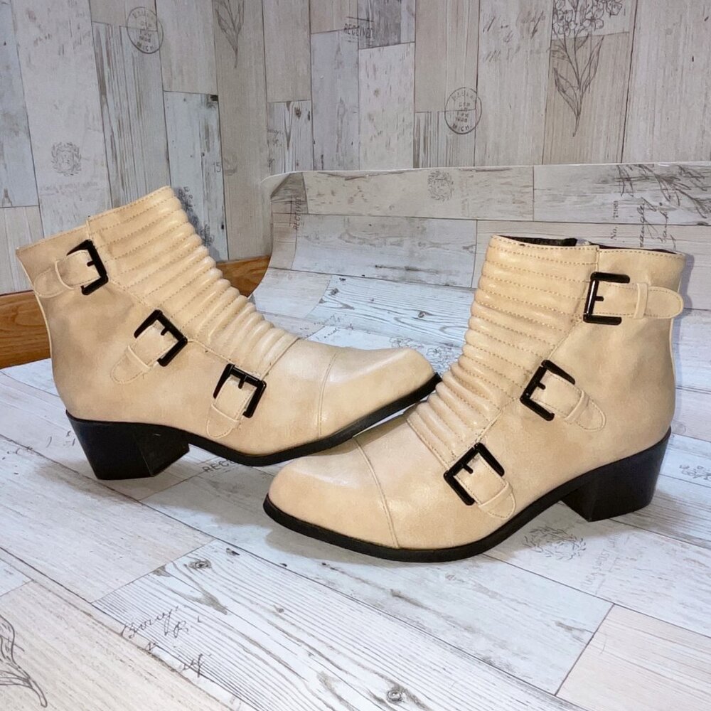 Guilty Soles Light Cream Moto Boots